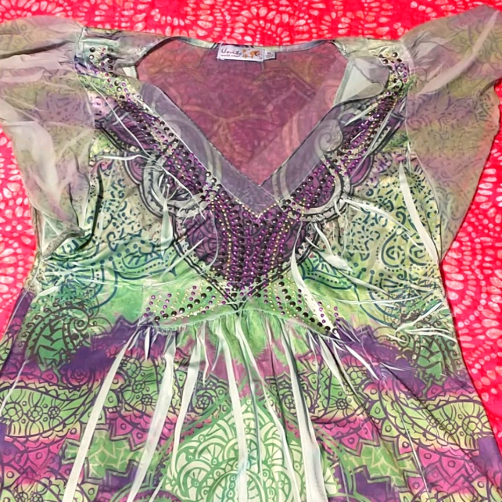 Green and Purple dress PL